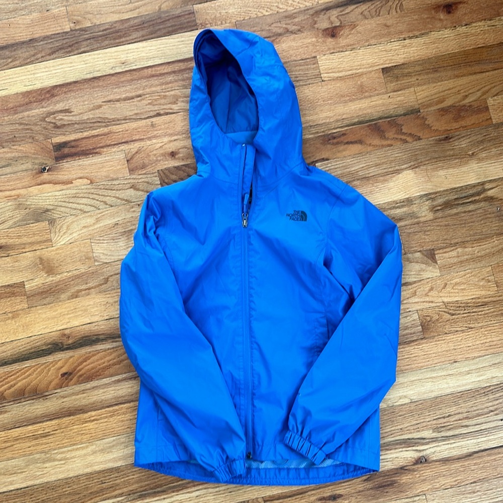 North Face Periwinkle raincoat, size small